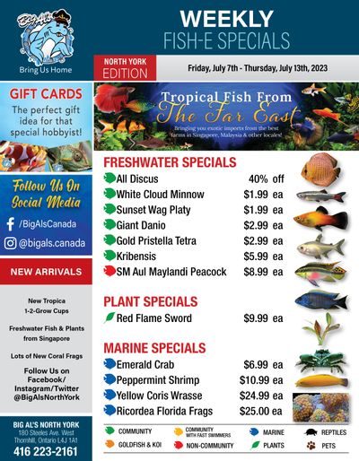 Big Al's (North York) Weekly Specials July 7 to 13