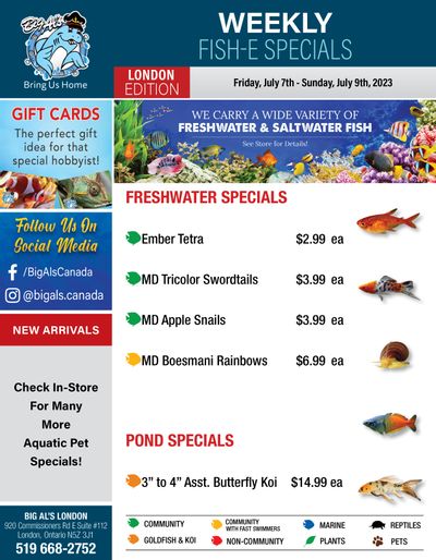 Big Al's (London) Weekend Specials July 7 to 9