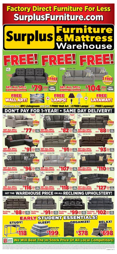 Surplus Furniture & Mattress Warehouse (Corner Brook) Flyer July 10 to 30