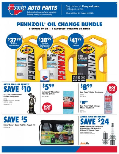 Carquest Weekly Ad Flyer Specials June 22 to August 16, 2023