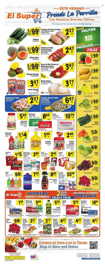 El Super (CA) Weekly Ad Flyer Specials July 5 to July 11, 2023