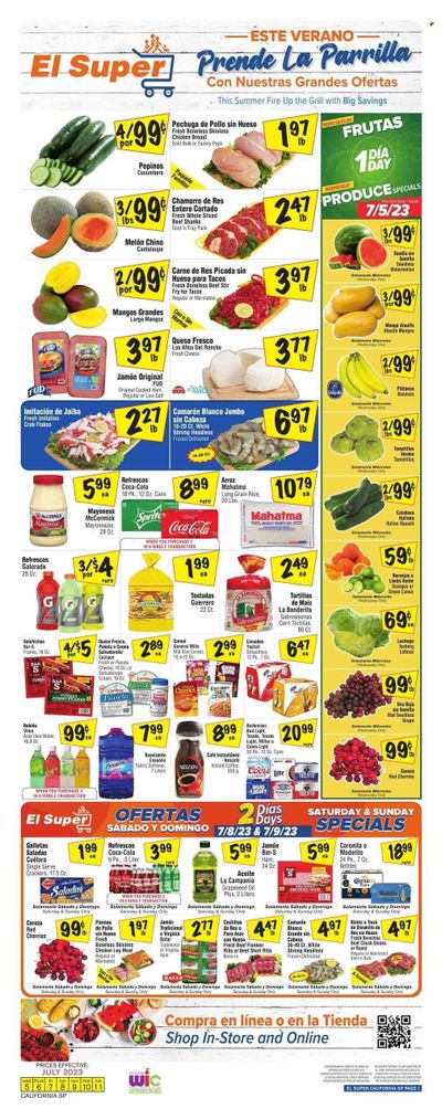El Super (CA) Weekly Ad Flyer Specials July 5 to July 11, 2023