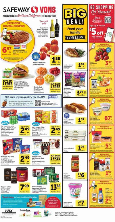 Safeway (CA) Weekly Ad Flyer Specials July 5 to July 11, 2023