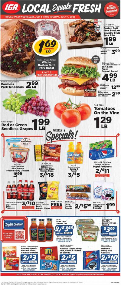 IGA (KY) Weekly Ad Flyer Specials July 5 to July 11, 2023
