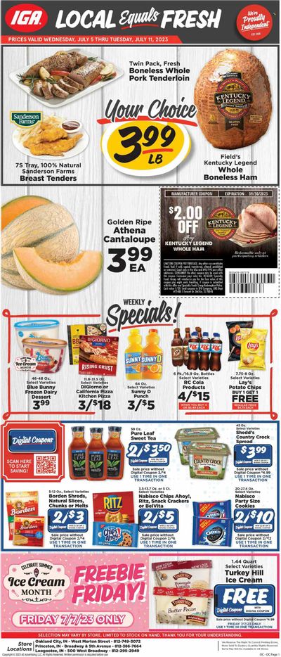 IGA (IN) Weekly Ad Flyer Specials July 5 to July 11, 2023