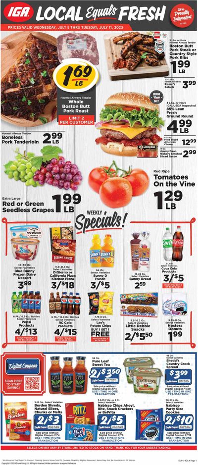 IGA (KY) Weekly Ad Flyer Specials July 5 to July 11, 2023