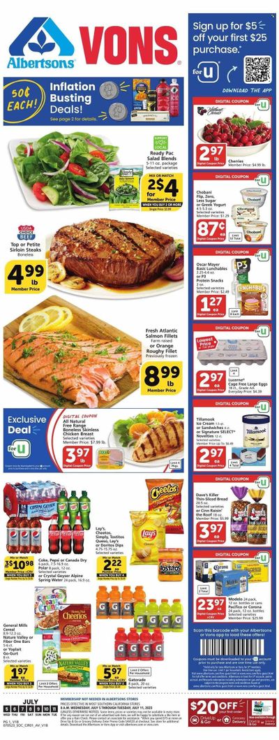 Vons (CA) Weekly Ad Flyer Specials July 5 to July 11, 2023
