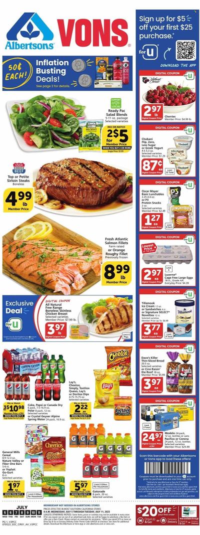 Vons (CA) Weekly Ad Flyer Specials July 5 to July 11, 2023