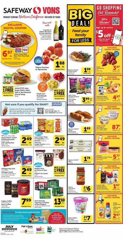 Vons (CA) Weekly Ad Flyer Specials July 5 to July 11, 2023