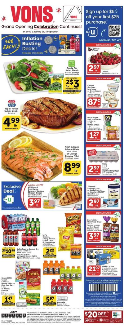 Vons (CA) Weekly Ad Flyer Specials July 5 to July 11, 2023