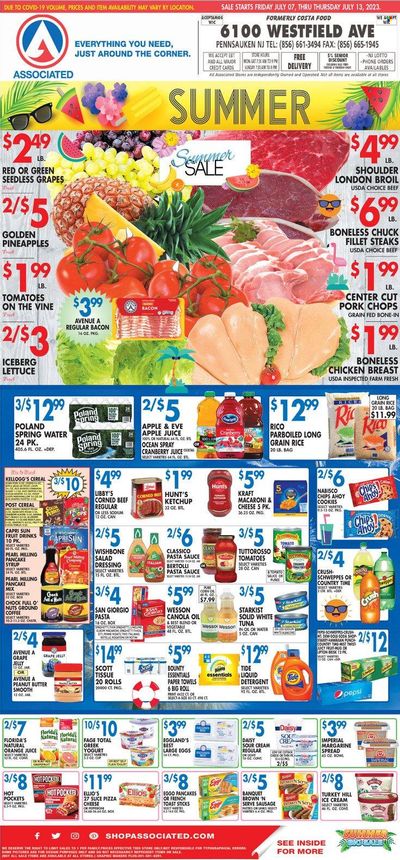 Associated Supermarkets (NY) Weekly Ad Flyer Specials July 7 to July 13, 2023