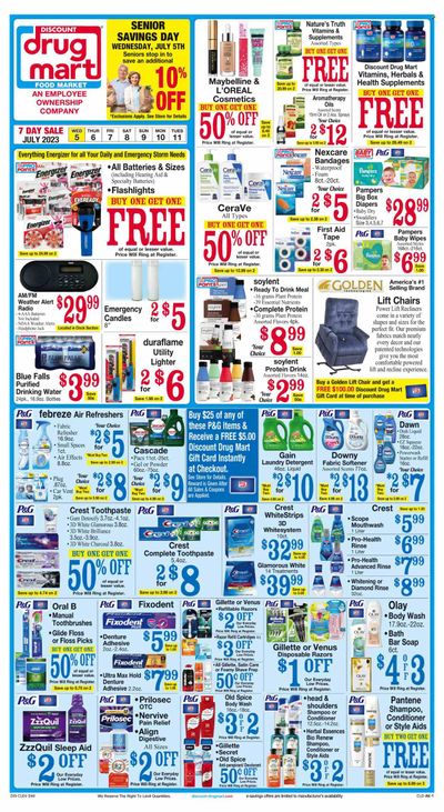 Discount Drug Mart (OH) Weekly Ad Flyer Specials July 5 to July 11, 2023