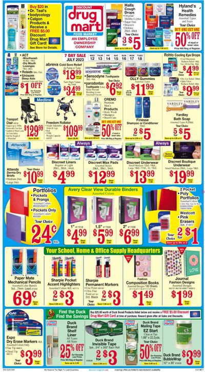 Discount Drug Mart (OH) Weekly Ad Flyer Specials July 12 to July 18, 2023
