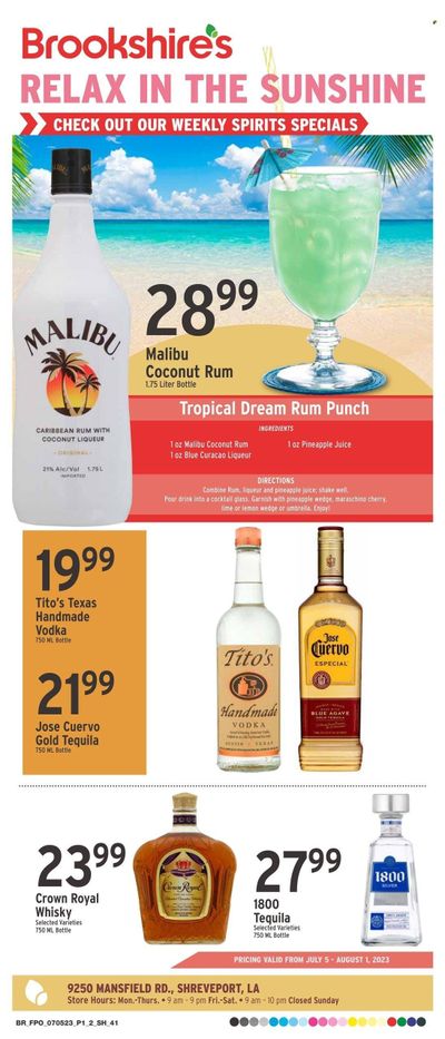 Brookshires (LA) Weekly Ad Flyer Specials July 5 to August 1, 2023