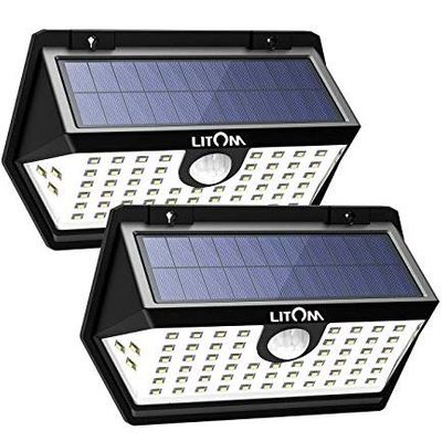 Solar Lights Outdoor 200 LEDs LITOM Solar Motion Sensor Lights 270° Wide Angle 3 Modes Wireless Solar Security Night Lights IP67 Waterproof Solar Wall Lights for Garden Deck Yard Garage Pathway 2 Pack For $43.99 At Amazon Canada