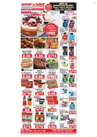 Shop ‘n Save Express (MD, PA, WV) Weekly Ad Flyer Specials July 6 to July 12, 2023