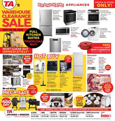 TA Appliances and Barbecues Flyer July 10 to 23