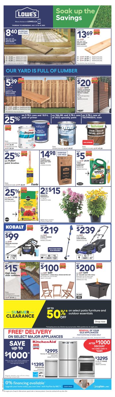 Lowe's (West) Flyer July 13 to 19
