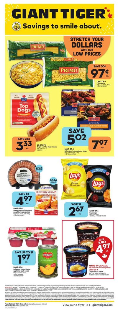 Giant Tiger (West) Flyer July 12 to 18