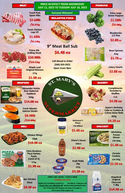 St. Mary's Supermarket Flyer July 12 to 18