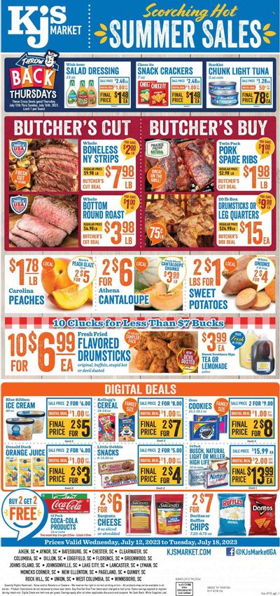 KJ´s Market (GA, SC) Weekly Ad Flyer Specials July 12 to July 18, 2023