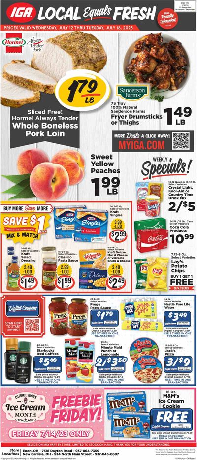 IGA (OH) Weekly Ad Flyer Specials July 12 to July 18, 2023