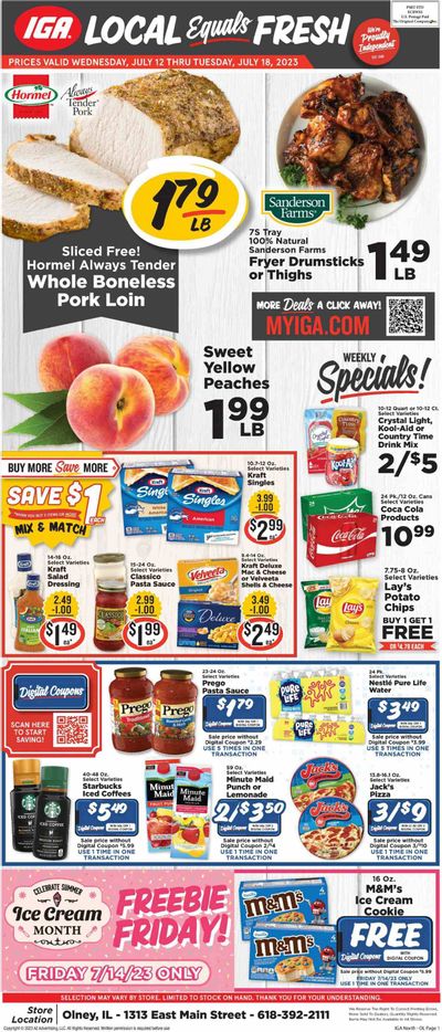 IGA (IL) Weekly Ad Flyer Specials July 12 to July 18, 2023