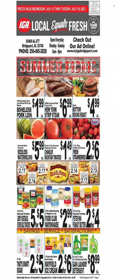 IGA (50) Weekly Ad Flyer Specials July 12 to July 18, 2023