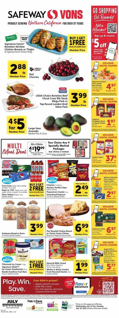Vons (CA) Weekly Ad Flyer Specials July 12 to July 18, 2023