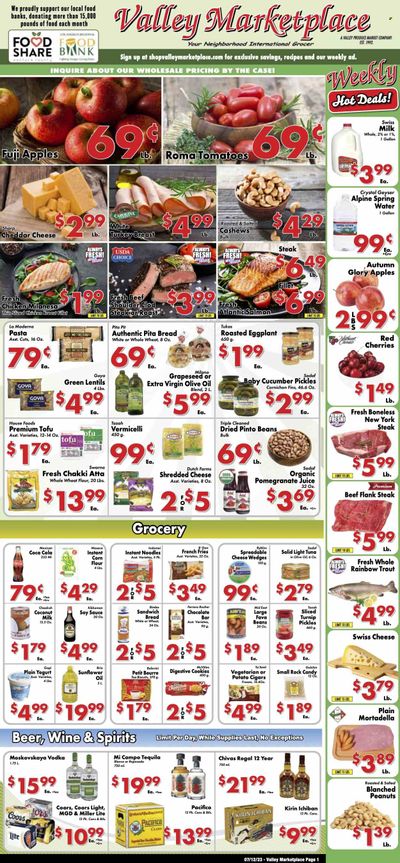 Valley Marketplace (CA) Weekly Ad Flyer Specials July 12 to July 18, 2023