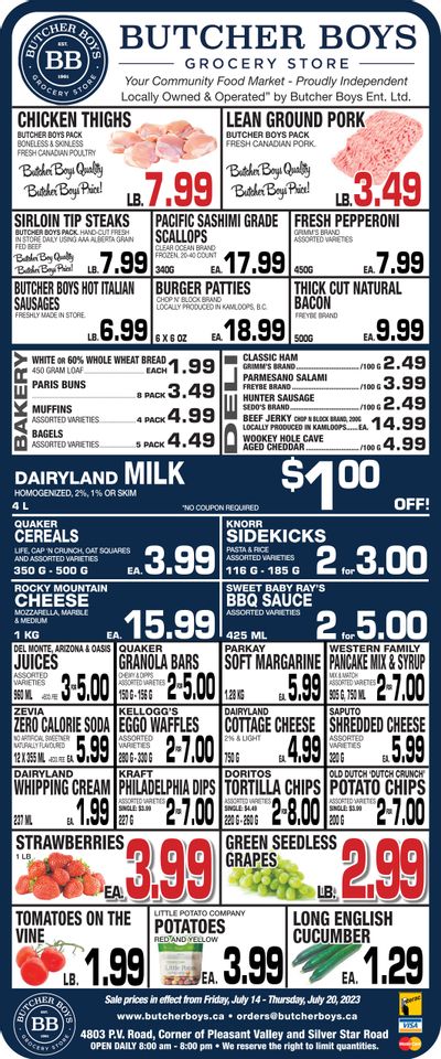 Butcher Boys Grocery Store Flyer July 14 to 20