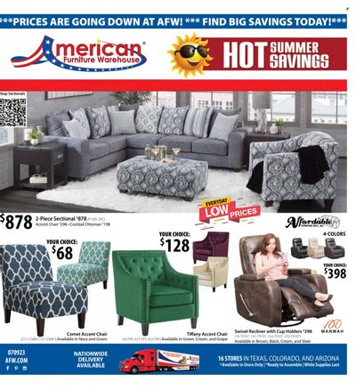 American Furniture Warehouse (AZ, CO, TX) Weekly Ad Flyer Specials July 9 to August 6, 2023