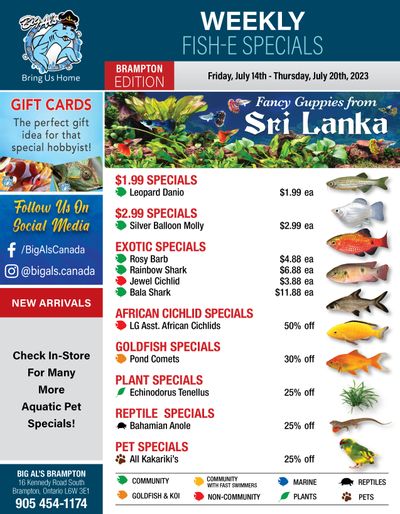 Big Al's (Brampton) Weekly Specials July 14 to 20