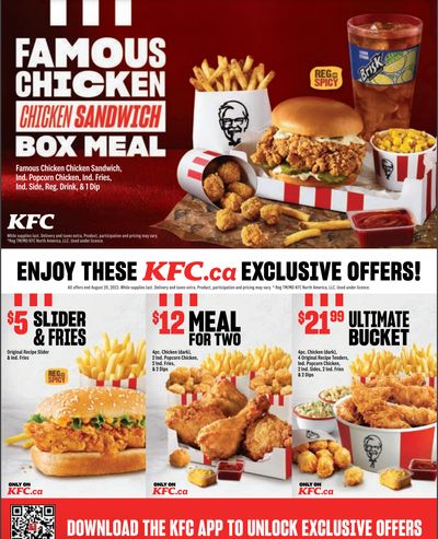 KFC Canada Coupon (Newfoundland and Labrador) Valid until August 20