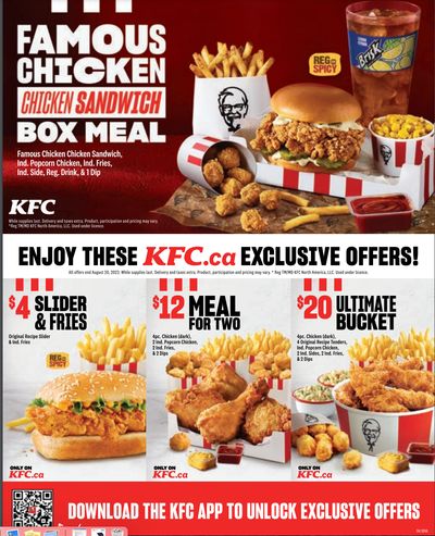 KFC Canada Coupon (Ontario) Valid until August 20