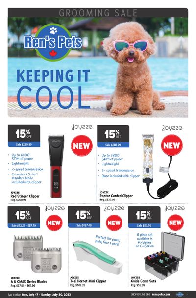 Ren's Pets Grooming Sale Flyer July 17 to 30