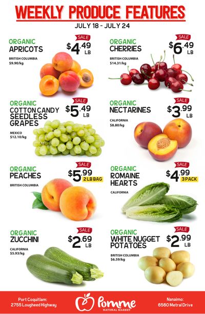 Pomme Natural Market Weekly Produce Flyer July 18 to 24