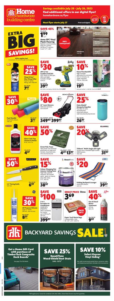 Home Hardware Building Centre (ON) Flyer July 20 to 26