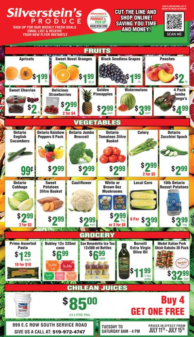 Silverstein's Produce Flyer July 18 to 22