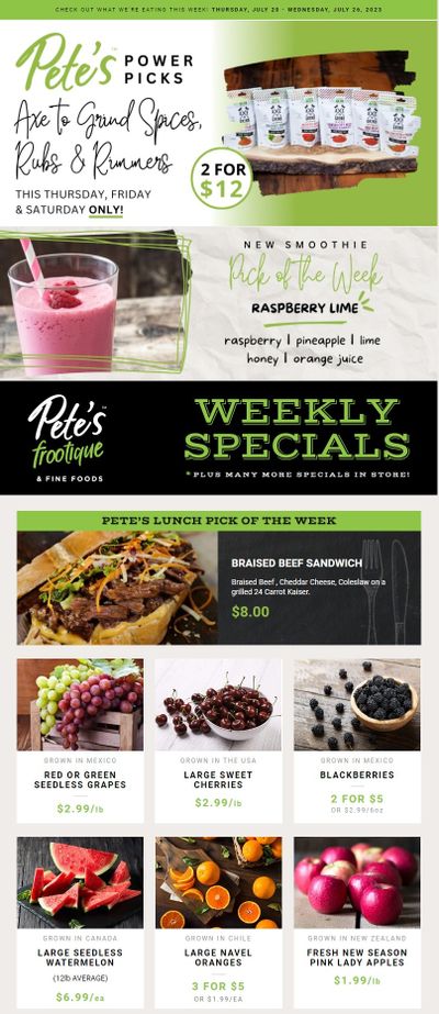 Pete's Fine Foods Flyer July 20 to 26