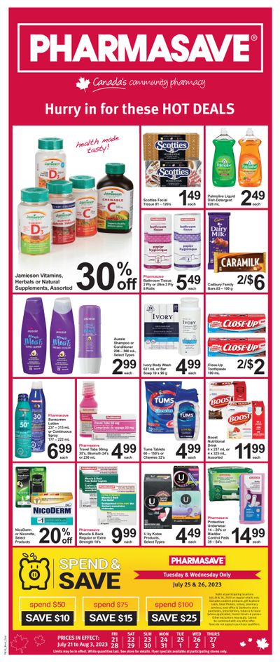 Pharmasave (ON & West) Flyer July 21 to August 3