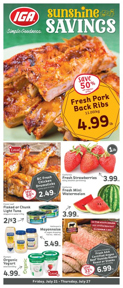 IGA Stores of BC Flyer July 21 to 27