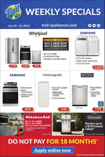 Trail Appliances (AB & SK) Flyer July 20 to 26