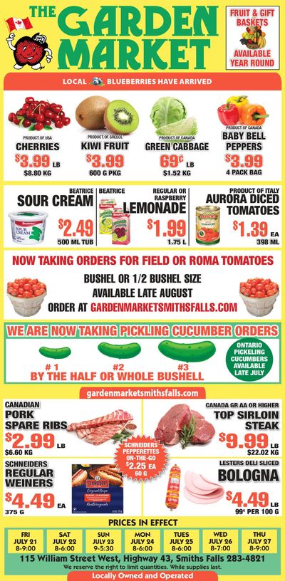 The Garden Market Flyer July 21 to 27