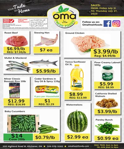 Oma Fresh Foods Flyer July 21 to 27