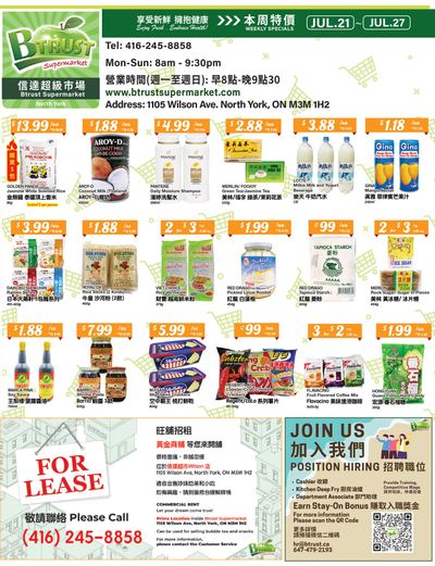 Btrust Supermarket (North York) Flyer July 21 to 27