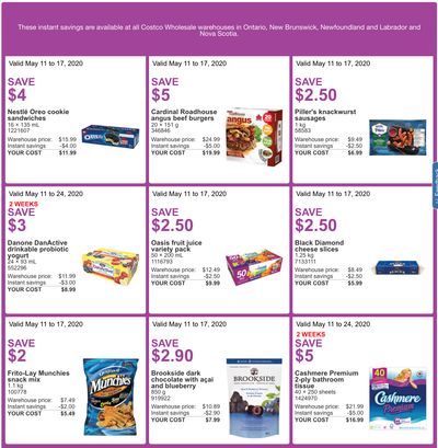 Costco Canada More Savings Weekly Coupons/Flyers for: Ontario, New Brunswick, Newfoundland & Labrador and Nova Scotia, May 11 – 17