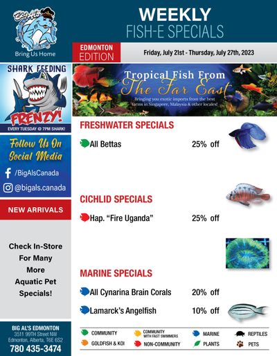 Big Al's (Edmonton) Weekly Specials July 21 to 27