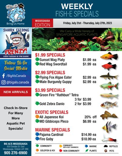 Big Al's (Mississauga) Weekly Specials July 21 to 27