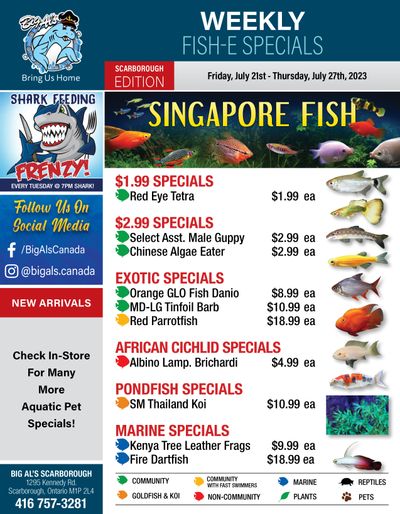 Big Al's (Scarborough) Weekly Specials July 21 to 27
